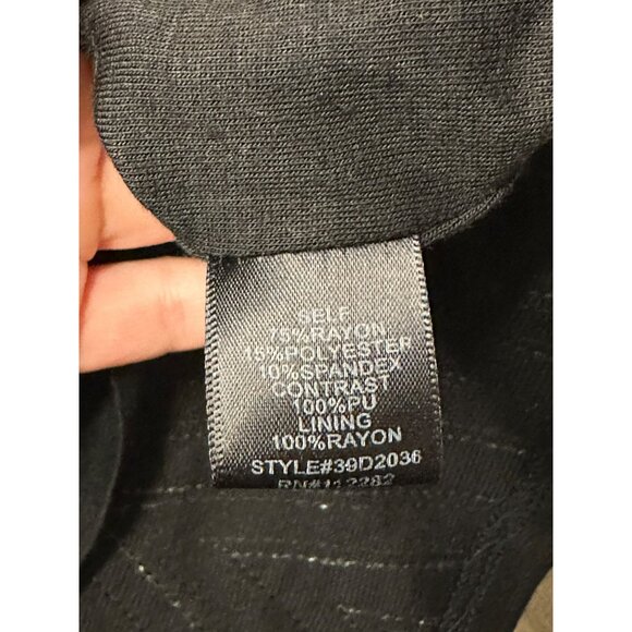 NWT Greylin Black Faux Leather Dress | Geometric Pattern, Sleeveless, SZ Small - Picture 7 of 8